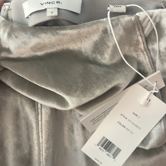 Vince Silver Purl Edge Paneled Midi Slip A-line Skirt - Picture 8 of 9